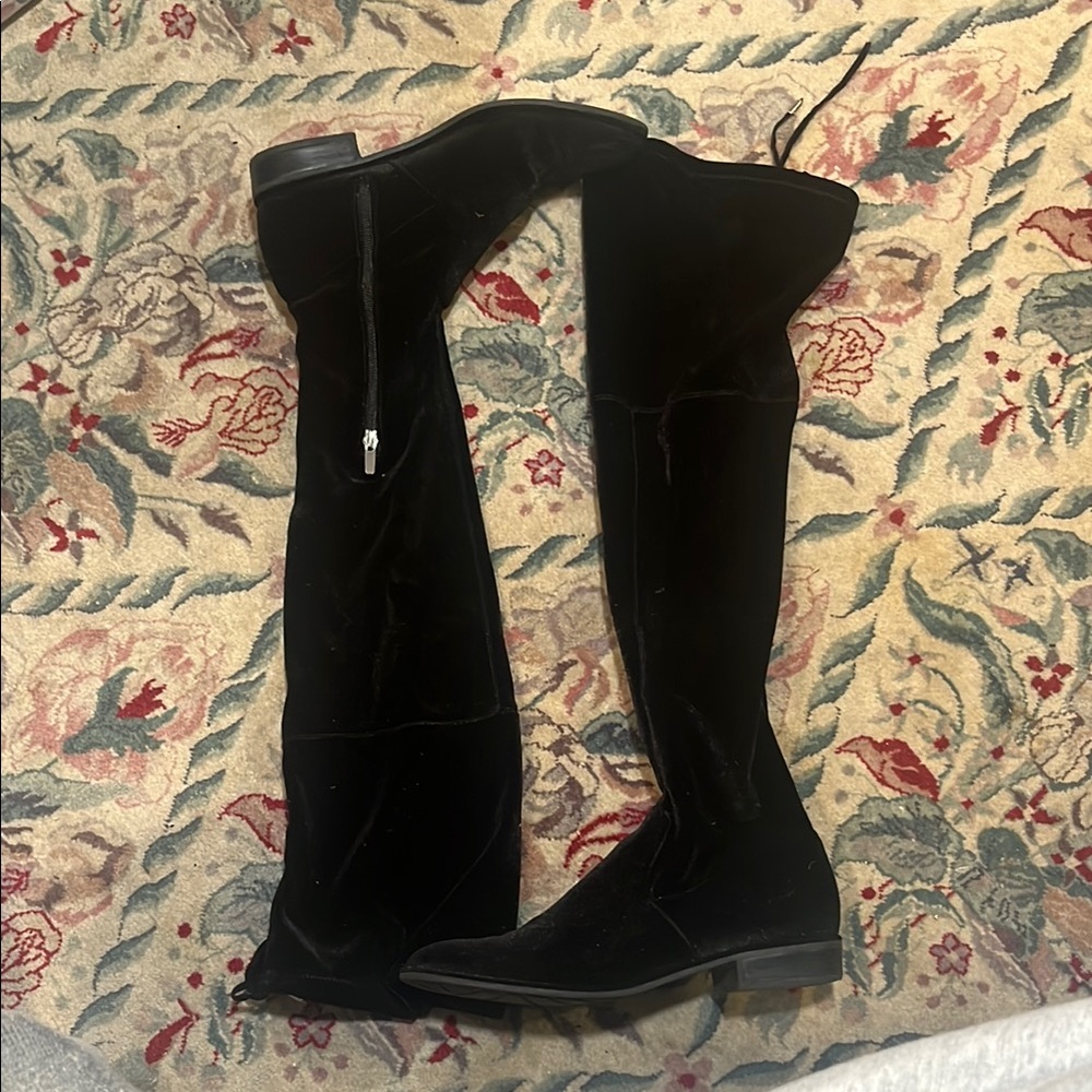 Marc Fisher Black Over the Knee Boots with Side Zipper